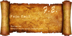Fein Emil névjegykártya