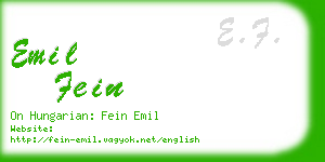 emil fein business card